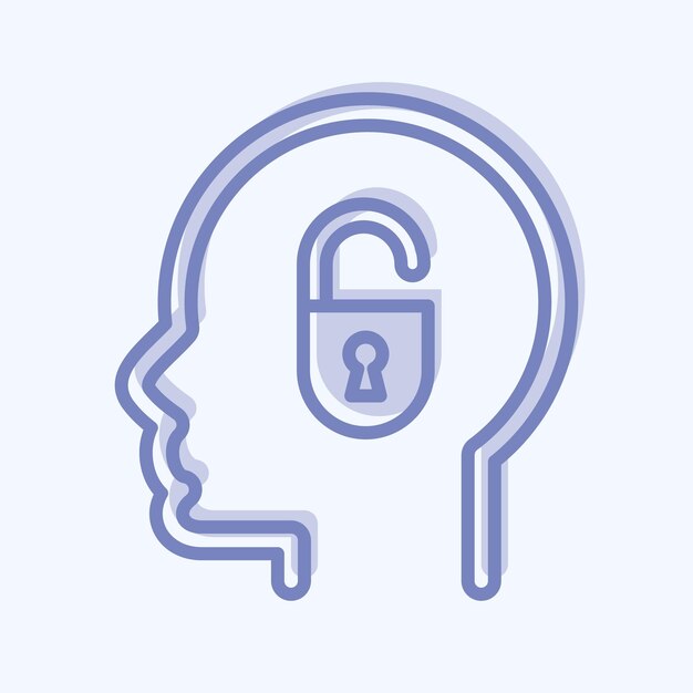 Icon Debilidad relacionada con la psicología Símbolo de personalidad estilo de dos tonos editable