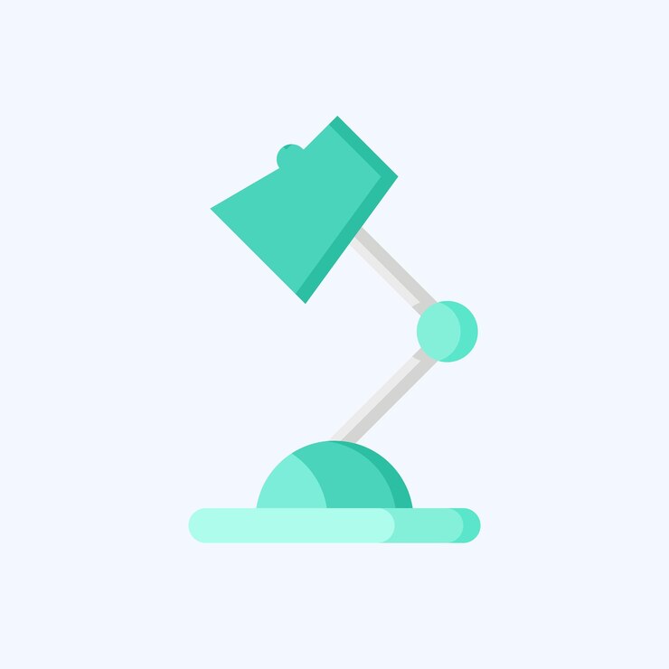 Vector icon desk lámpara relacionada con el símbolo de decoración estilo plano diseño simple editable