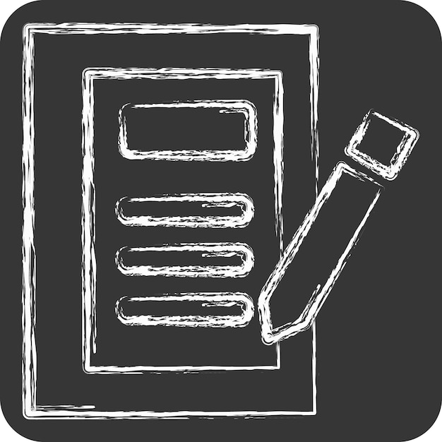 Icon Diary relacionado con el símbolo del libro tiza Ilustración de diseño sencillo de estilo