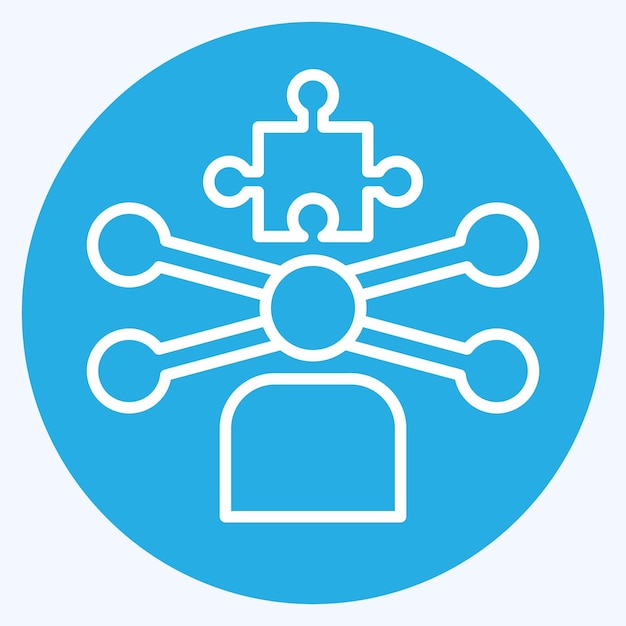 Icon Dilema relacionado con el símbolo de elección estilo ojos azules ilustración simple