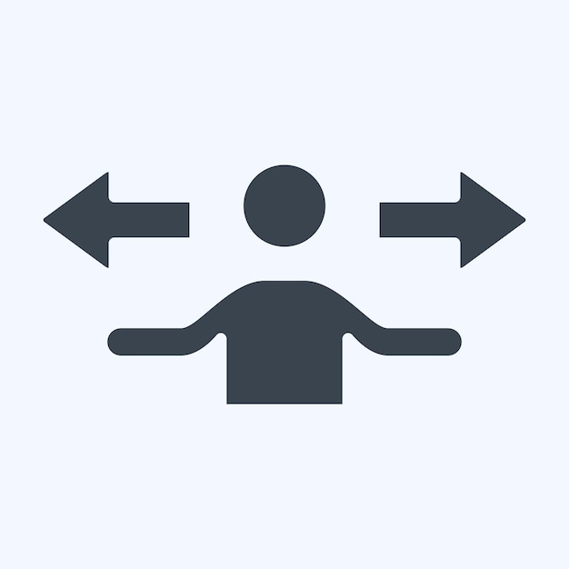 Icon Dirección relacionada con el símbolo de elección estilo glifo ilustración simple