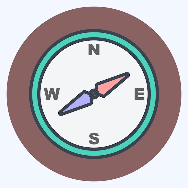 Icon Direcciones adecuadas para el símbolo del mar estilo de color mate diseño simple editable