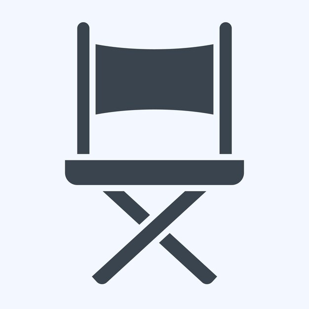 Icon Director Silla relacionada con el estilo de glifo del símbolo de entretenimiento diseño simple