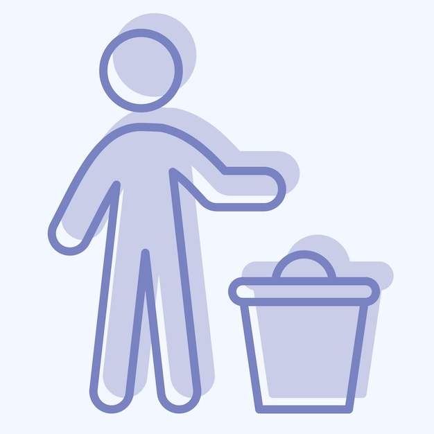 Icon Discard relacionado con Eliminar símbolo de estilo de dos tonos Ilustración de diseño simple