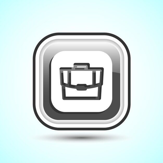 Icon de diseño de maletín Ilustración Icon de bolsa para aplicaciones y sitios web Botón de color gris