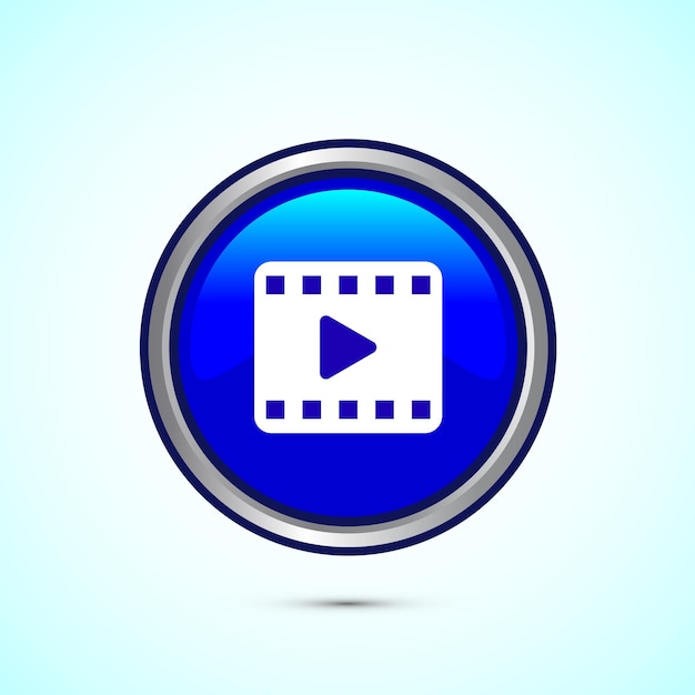 Icon de diseño de vídeo Ilustración de la cámara Icon de la cámara de vídeo Símbolo de la cámara Señal de la película Diseño del botón de color rosa