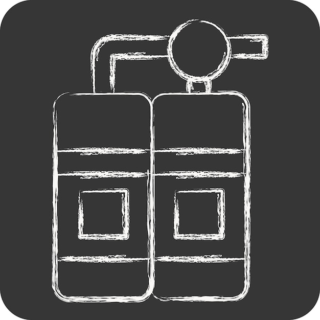 Icon Diving Oxygen Tank relacionado con el símbolo de buceo tiza Ilustración de diseño sencillo de estilo