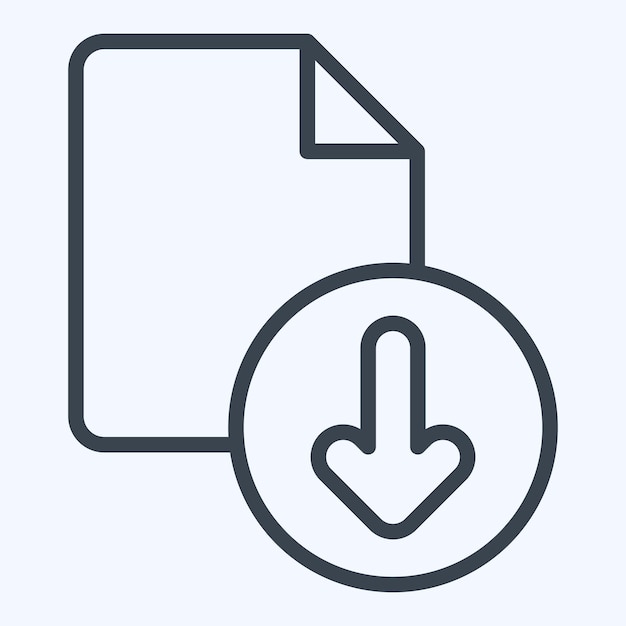 Icon Documento relacionado con el botón Descargar estilo de línea de símbolo ilustración de diseño simple