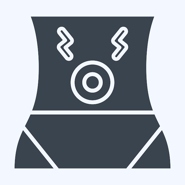 Icon dolor abdominal relacionado con el cuerpo dolor símbolo estilo glifo diseño simple editable