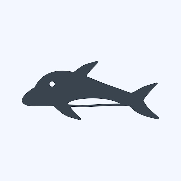 Icon Dolphin adecuado para el estilo de glifo del símbolo del mar diseño simple editable