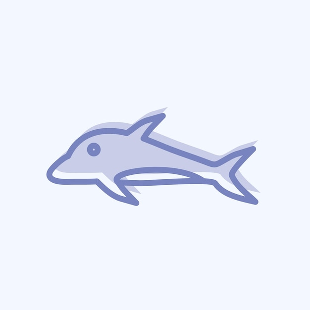 Icon Dolphin adecuado para el símbolo del mar estilo de dos tonos diseño simple editable