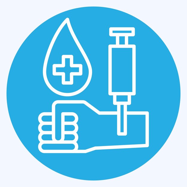 Icon Drill Sangre relacionada con el símbolo de donación de sangre ojos azules estilo diseño simple editable