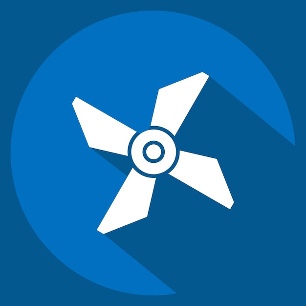 Icon Drone Blades relacionado con el símbolo del dron estilo sombra larga ilustración de diseño simple