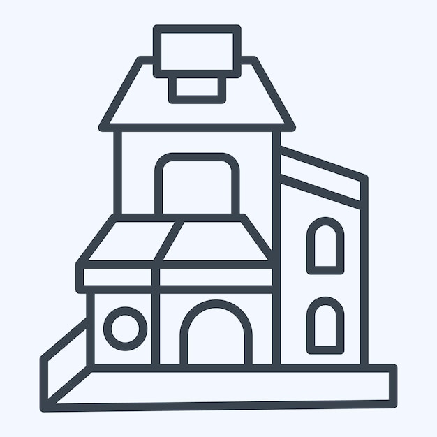 Icon Duplex relacionado con alojamientos estilo de línea de símbolo diseño simple editable