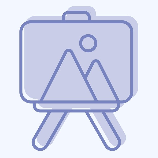 Icon Easel relacionado con el símbolo de entretenimiento de estilo de dos tonos diseño simple
