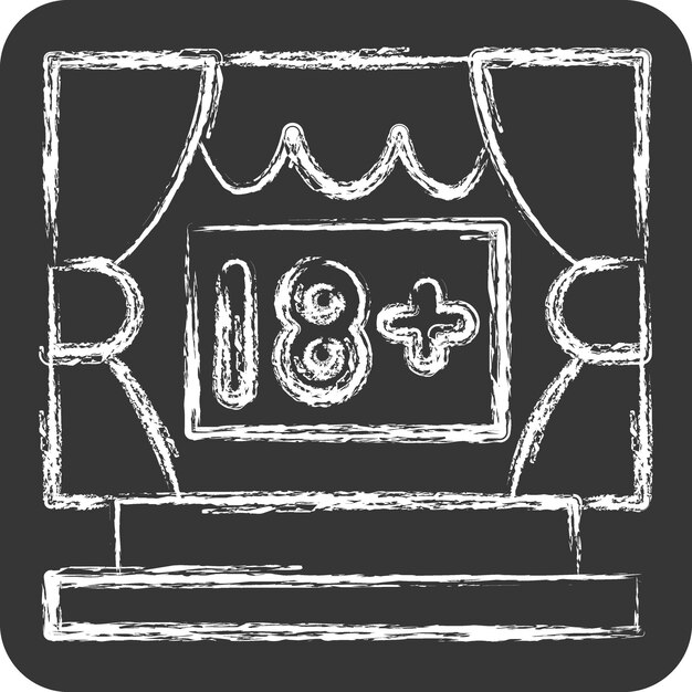 Icon Edad relacionada con el teatro Gradiente símbolo tiza Estilo diseño simple editable ilustración simple