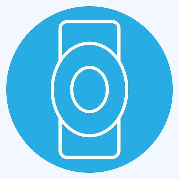 Icon Elbow Protector relacionado con el hockey Símbolo deportivo ojos azules estilo ilustración simple