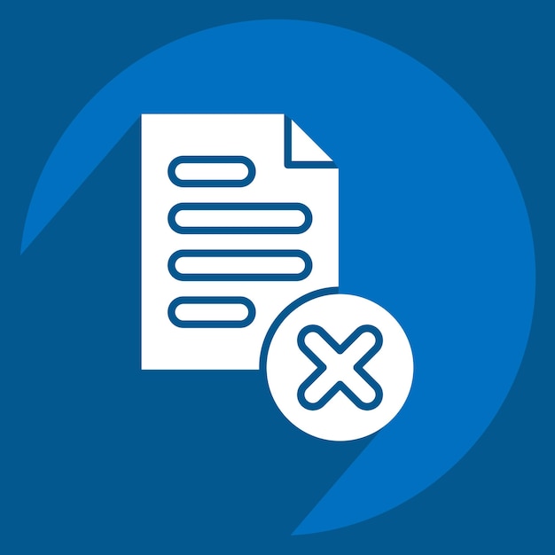 Icon Eliminar relacionado con Eliminar símbolo estilo sombra larga ilustración de diseño simple