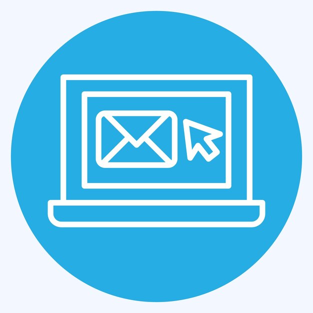 Icon EMail relacionado con Medios y publicidad símbolo estilo ojos azules editable