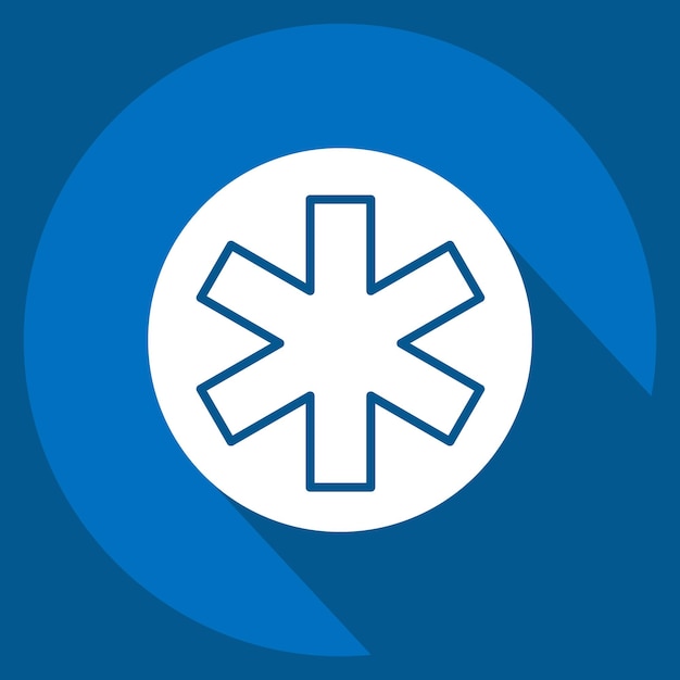 Icon Emergencia relacionada con el símbolo del cáncer mundial estilo de sombra larga diseño simple editable