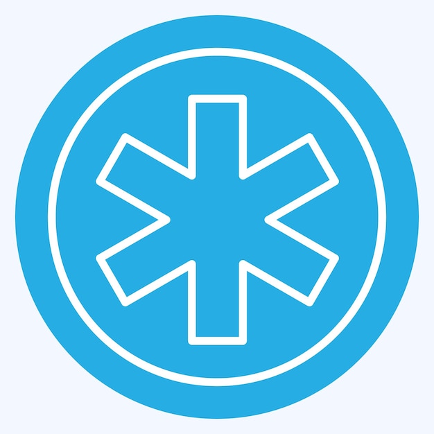 Icon Emergencia relacionada con el símbolo del cáncer mundial ojos azules estilo diseño simple editable