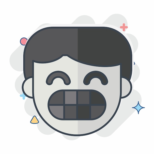 Icon Esmalte relacionado con el símbolo del dentista estilo cómic diseño simple editable