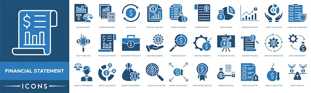 Icon del estado financiero Icono del estado financiero Análisis financiero de flujos de caja