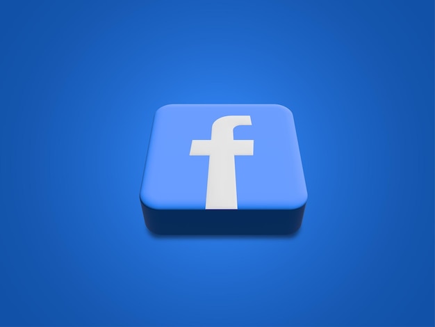 Icon de Facebook de las redes sociales vectoriales 3D