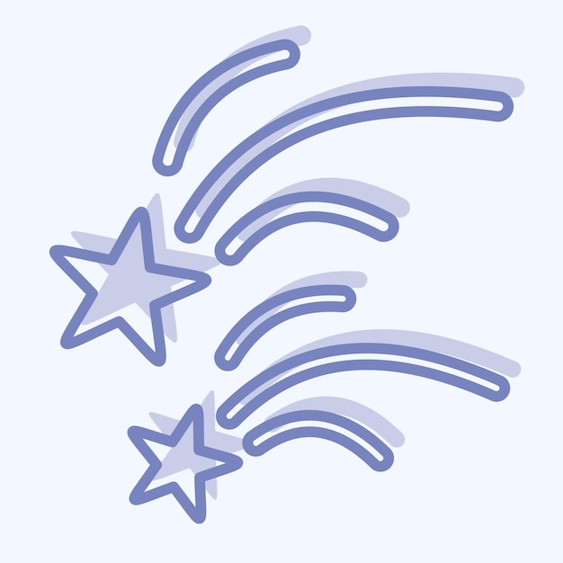 Icon Falling Star relacionado con el símbolo del espacio estilo de dos tonos diseño simple editable