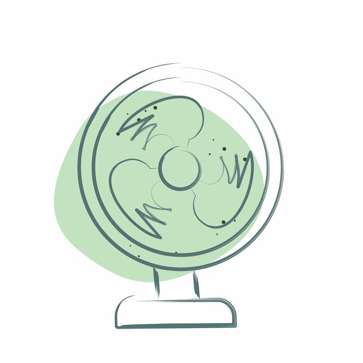 Vector icon fan relacionado con el símbolo de aire color spot estilo diseño simple editable