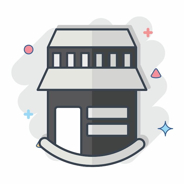 Icon Farm House relacionado con Icon Edificio símbolo estilo cómic diseño simple editable