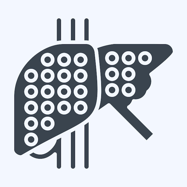 Icon Fibrosis hepática relacionada con el hepatólogo símbolo estilo glifo diseño simple editable