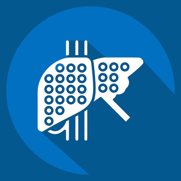 Icon Fibrosis hepática relacionada con el hepatólogo símbolo estilo de sombra larga diseño simple editable