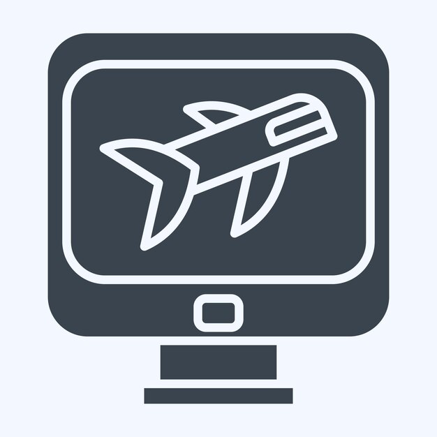 Icon Flight Check In relacionado con el símbolo del aeropuerto estilo glifo ilustración de diseño simple
