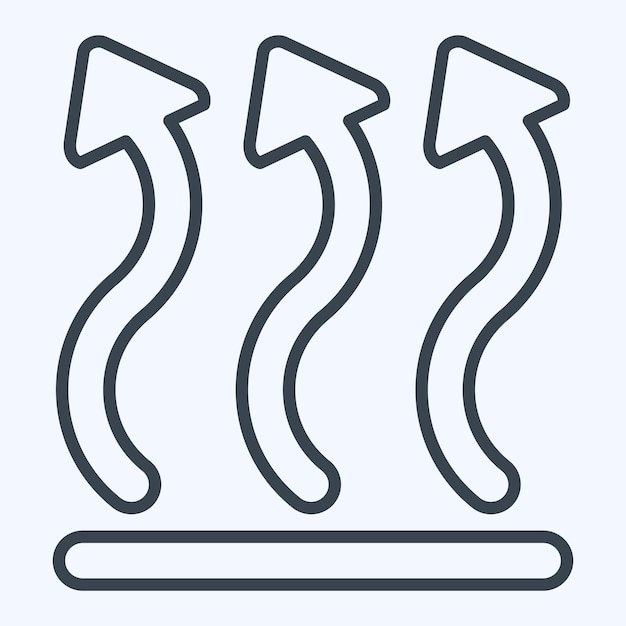 Icon Flow de aire relacionado con el estilo de línea de símbolo de aire diseño simple editable
