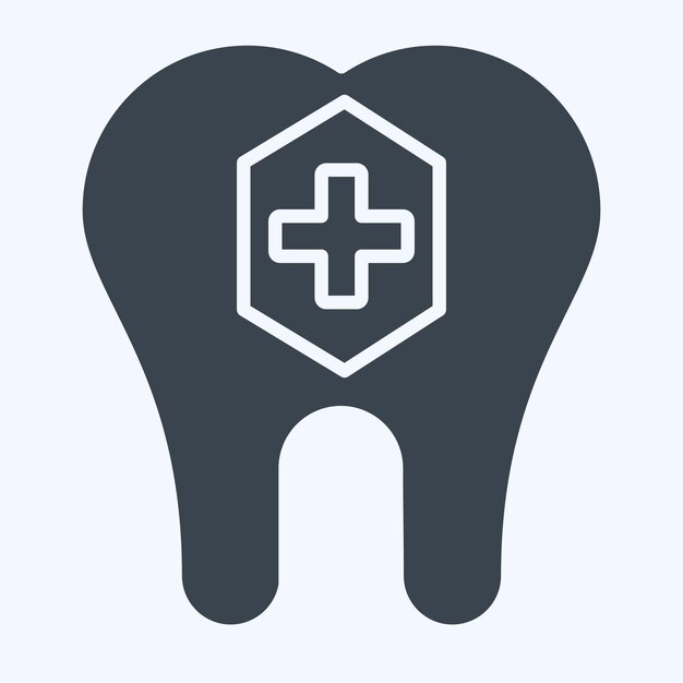 Icon Fluoruro relacionado con el símbolo del dentista estilo glifo diseño simple editable