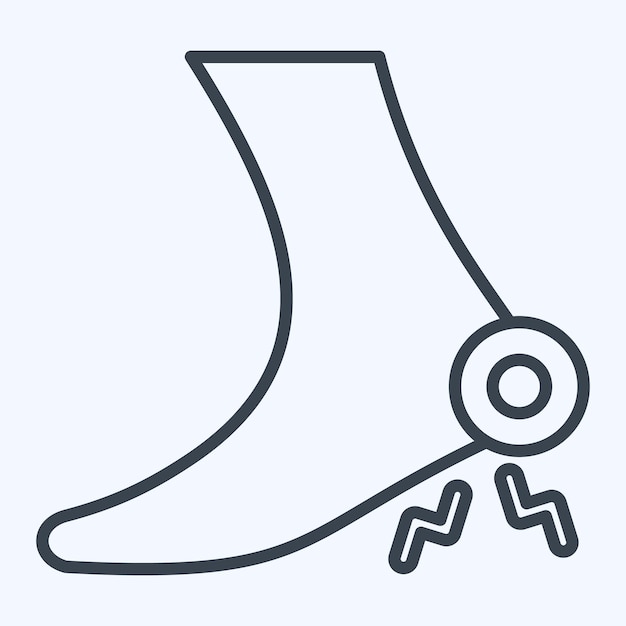 Icon Foot 2 relacionado con el estilo de línea de símbolo de Body Ache diseño simple editable