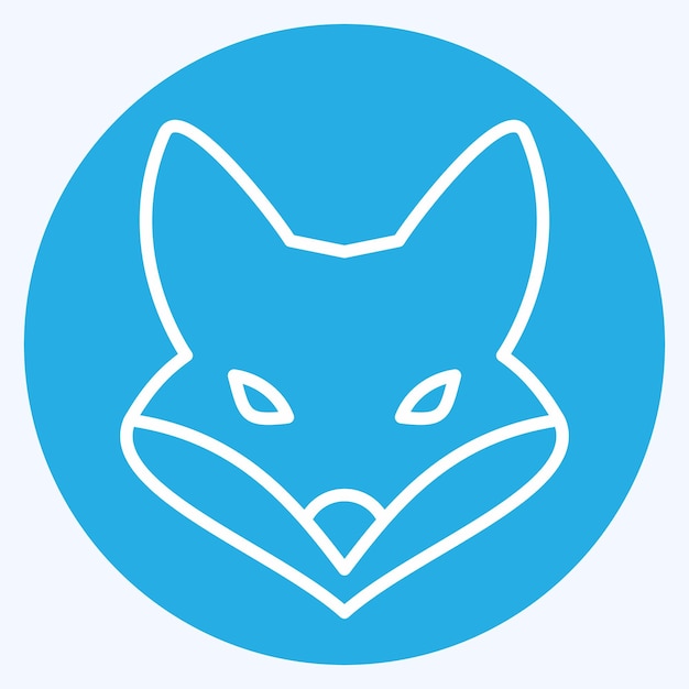 Icon Fox relacionado con el símbolo Animal Head ojos azules estilo diseño simple editable