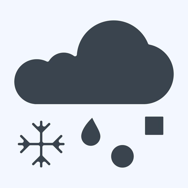 Icon Freezing Rain relacionado con el símbolo de invierno estilo glifo ilustración simple