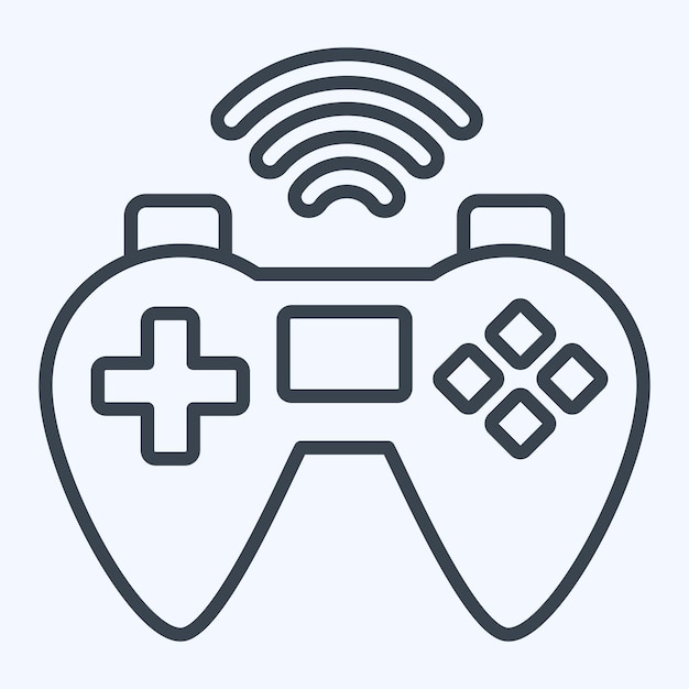 Icon Gamepad relacionado con el estilo de línea de símbolos de juegos en línea ilustración simple