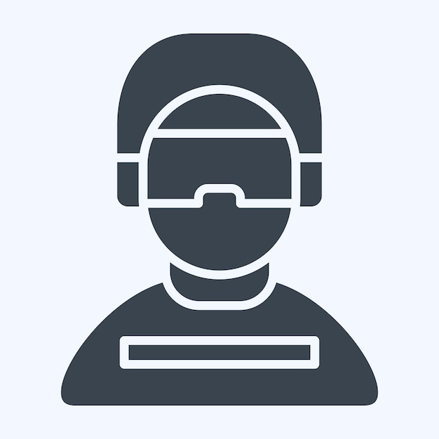 Icon Gamer relacionado con el juego en línea símbolo estilo glifo ilustración simple