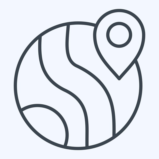Icon Geolocalización relacionada con el estilo de línea de símbolo de navegación ilustración de diseño simple