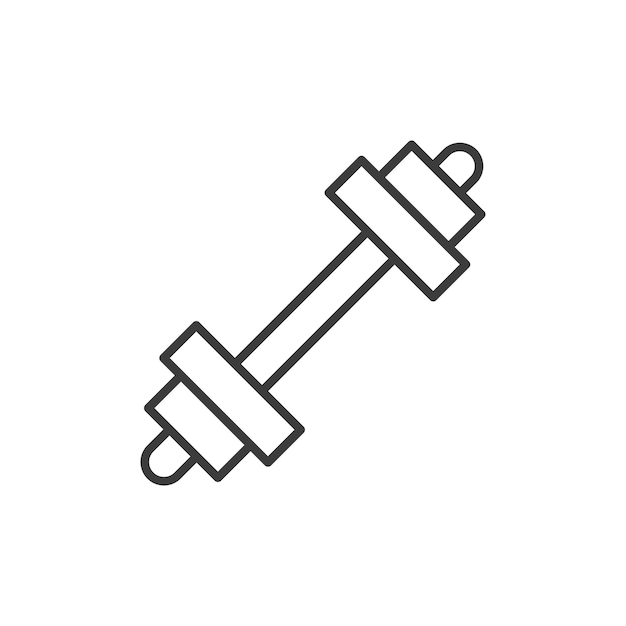 Icon de gimnasio conjunto de pesas vector símbolo de fuerza de fitness ejercicio peso ajuste de pesas signo de pesas en negro relleno y estilo delineado