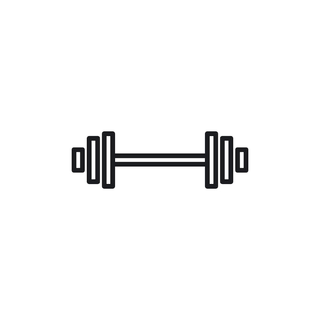 Icon de gimnasio conjunto de pesas vector símbolo de fuerza de fitness ejercicio peso ajuste de pesas signo de pesas en negro relleno y estilo delineado