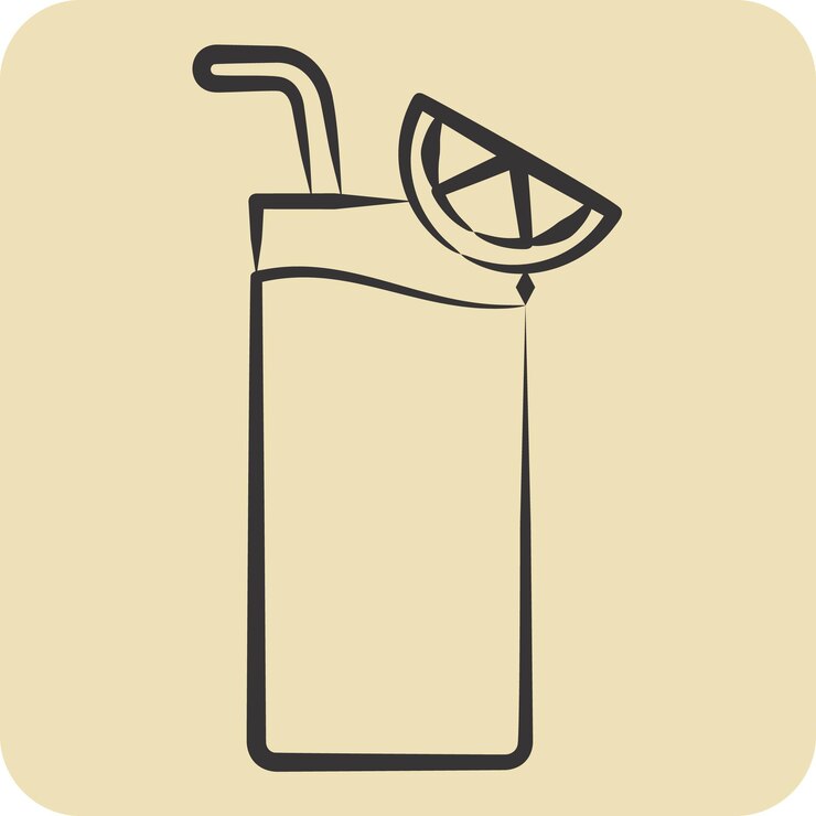 Vector icon gin fizz relacionado con cócteles símbolo de bebida dibujado a mano estilo diseño simple editable