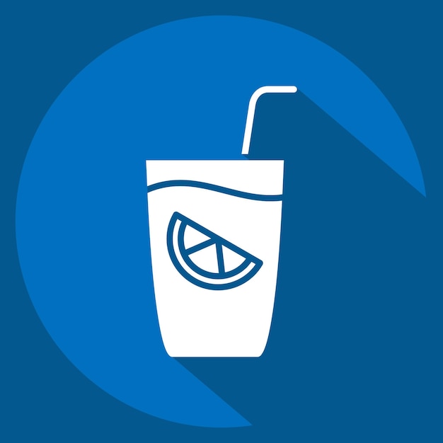 Icon Gin Tonic relacionado con cócteles Símbolo de bebida estilo sombra larga diseño simple editable