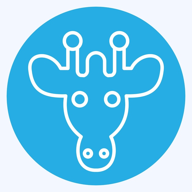 Icon Girafa relacionado con Animales símbolo ojos azules estilo diseño simple editable
