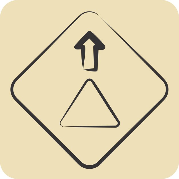 Icon Give Way relacionado con el símbolo de la señal de tráfico estilo dibujado a mano diseño simple editable