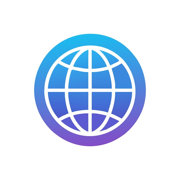 Icon Globe Technology Contacto y vector de sitio web para sitios web de interfaz de usuario y aplicaciones móviles