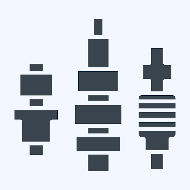Icon Glow Plug relacionado con el símbolo de mantenimiento de automóviles estilo glifo diseño simple editable